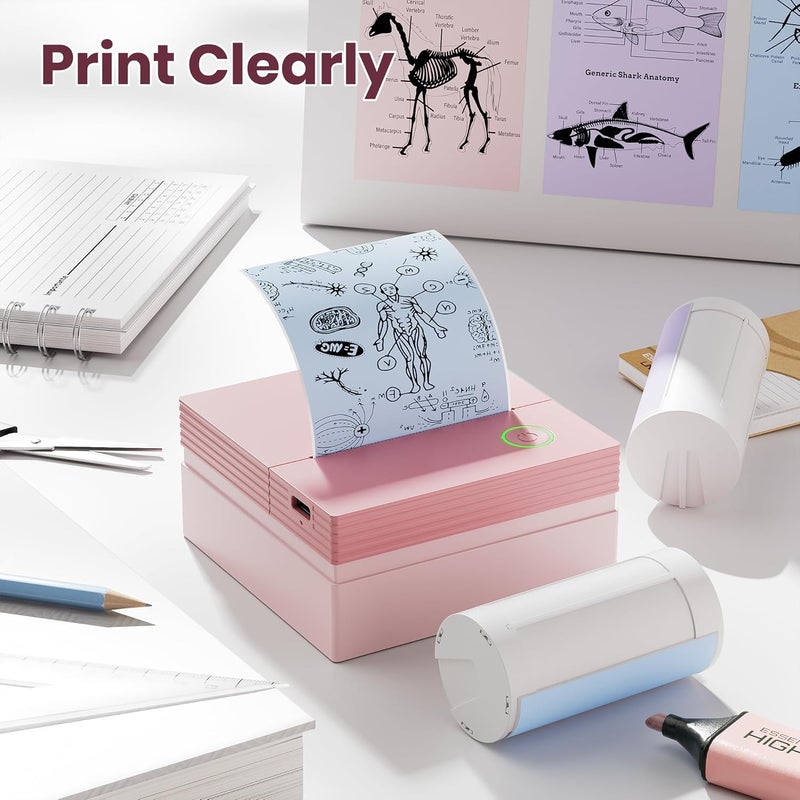 ETIKEZ Genuine Self-Adhesive Thermal Printer Stickers, Compatible with PM290C Mini Sticker Printer, Black on White, 54mmx3.2m Sticker Paper for Journal, Study, Photos, 3 Rolls, Blue/Pink/Purple - Image 4